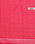 Traditional Mul Mul Cotton Saree with Hand Block Printed Motifs and Paisley Border - Red-Head