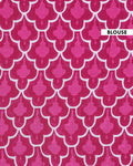 Traditional Mul Mul Cotton Saree with Intricate Border and Hand Block Print - Dark Pink-Blouse