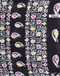Traditional Mul Mul Cotton Saree with Traditional Print Border - Black-pallu
