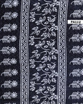 Traditional Mulmul Cotton Saree with Traditional Tribal Art Border and Chevron Print Body - Black-Pallu