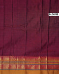 Traditional Narayanpet Cotton Saree with Rich Zari Woven Geometric Border Temple Accents & Classic Handloom Texture - Maroon