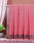 Traditional Narayanpet Cotton Saree with Temple Border Elephant Motif Zari Design & Fine Handloom Texture Weave - Pink