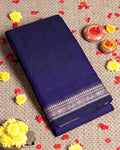 Traditional Narayanpet Cotton Saree with Traditional Temple Border and Intricate Elephant Motif Weave- Purple