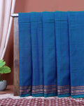 Traditional Narayanpet Cotton Saree with Traditional Temple Border and Intricate Elephant Motif Weave - Teal