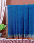 Traditional Narayanpet Cotton Saree with Traditional Temple Border and Intricate Geometric Zari Style Detailing - Teal