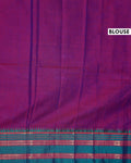 Traditional Narayanpet Cotton Saree with Traditional Temple Border and Rich Multi Stripe Zari Style Weave - Purple