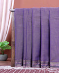 
Traditional Narayanpet Handloom Cotton Saree with Classic Temple Zari Border Intricate Floral Weave & Soft Textured Drape - Purple
