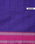 Traditional Narayanpet Handloom Cotton Saree with Contrast Temple Zari Borders & Intricate Woven Motifs - Purple
