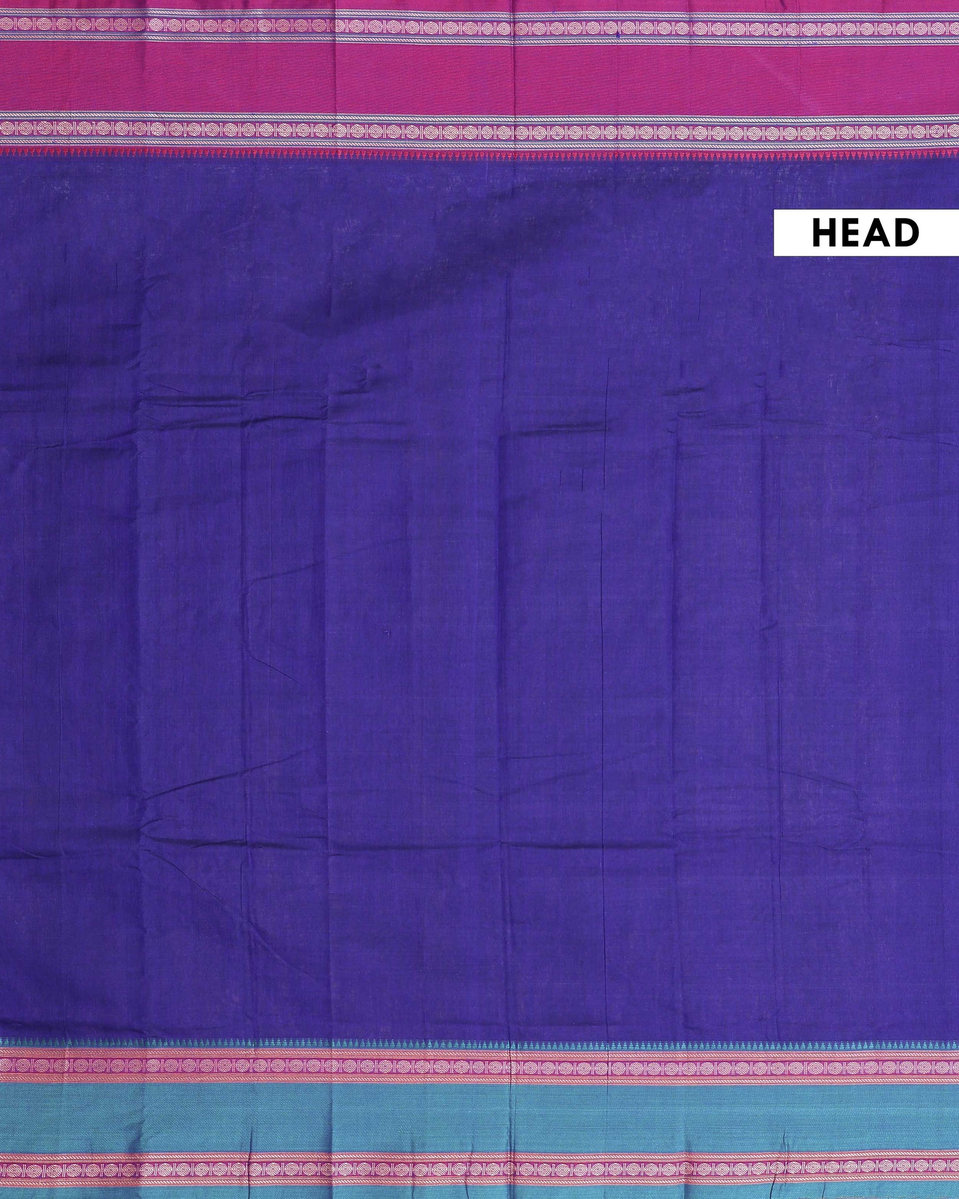 Traditional Narayanpet Handloom Cotton Saree with Contrast Temple Zari Borders & Intricate Woven Motifs - Purple