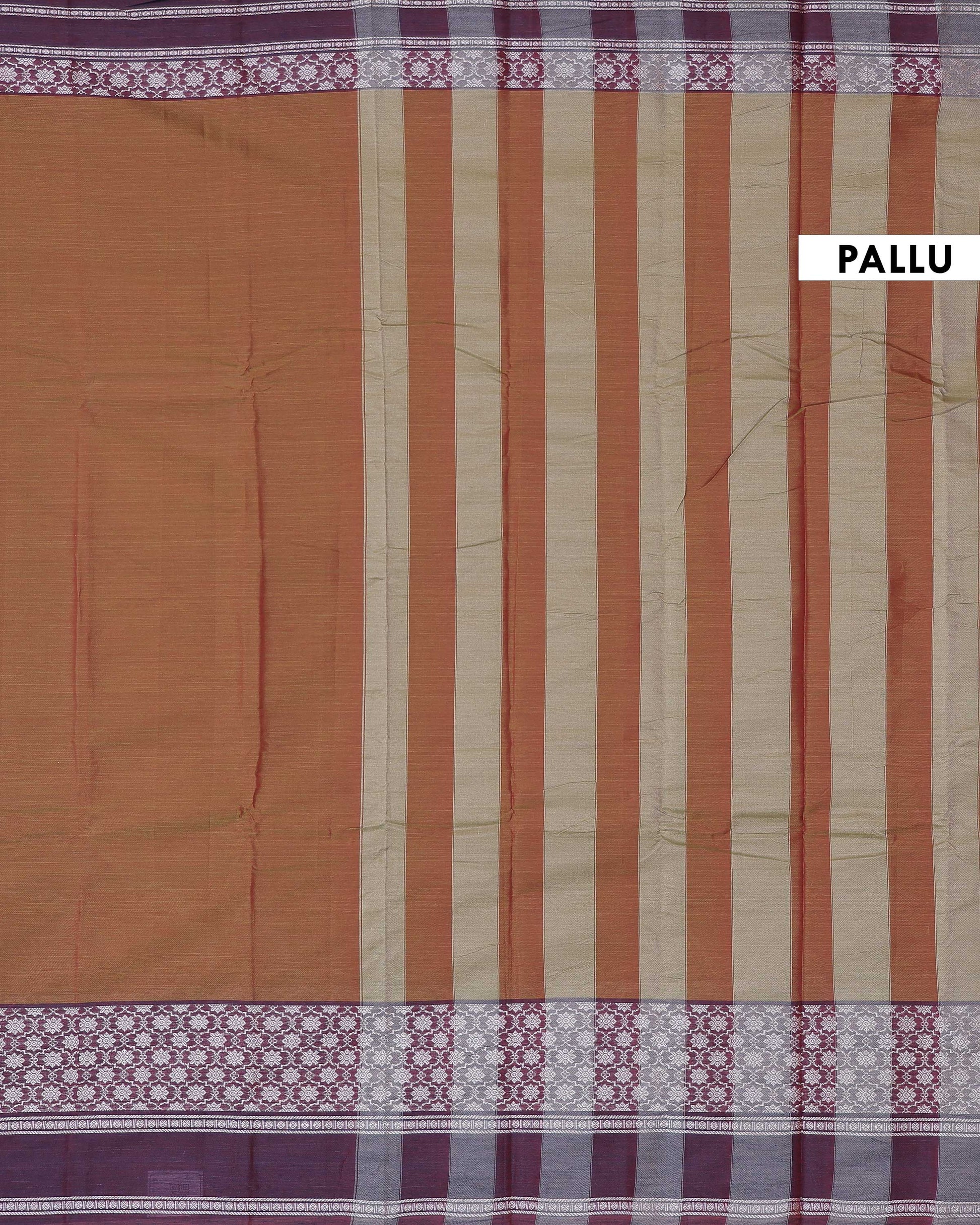 Traditional Narayanpet Handloom Cotton Saree with Intricate Zari Woven Contrast Border and Ethnic Motifs - Brown