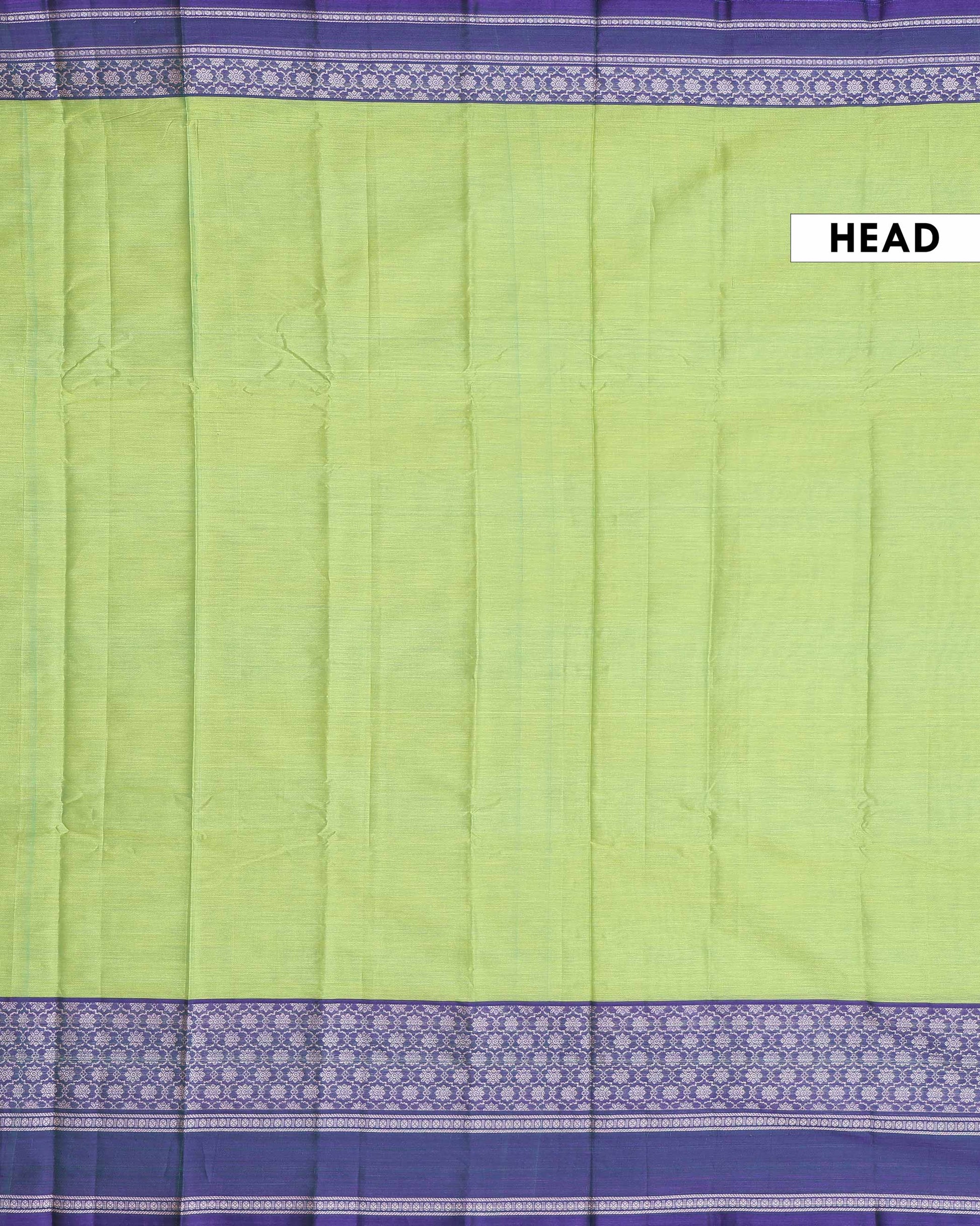 Traditional Narayanpet Handloom Cotton Saree with Intricate Zari Woven Contrast Border and Ethnic Motifs - Green