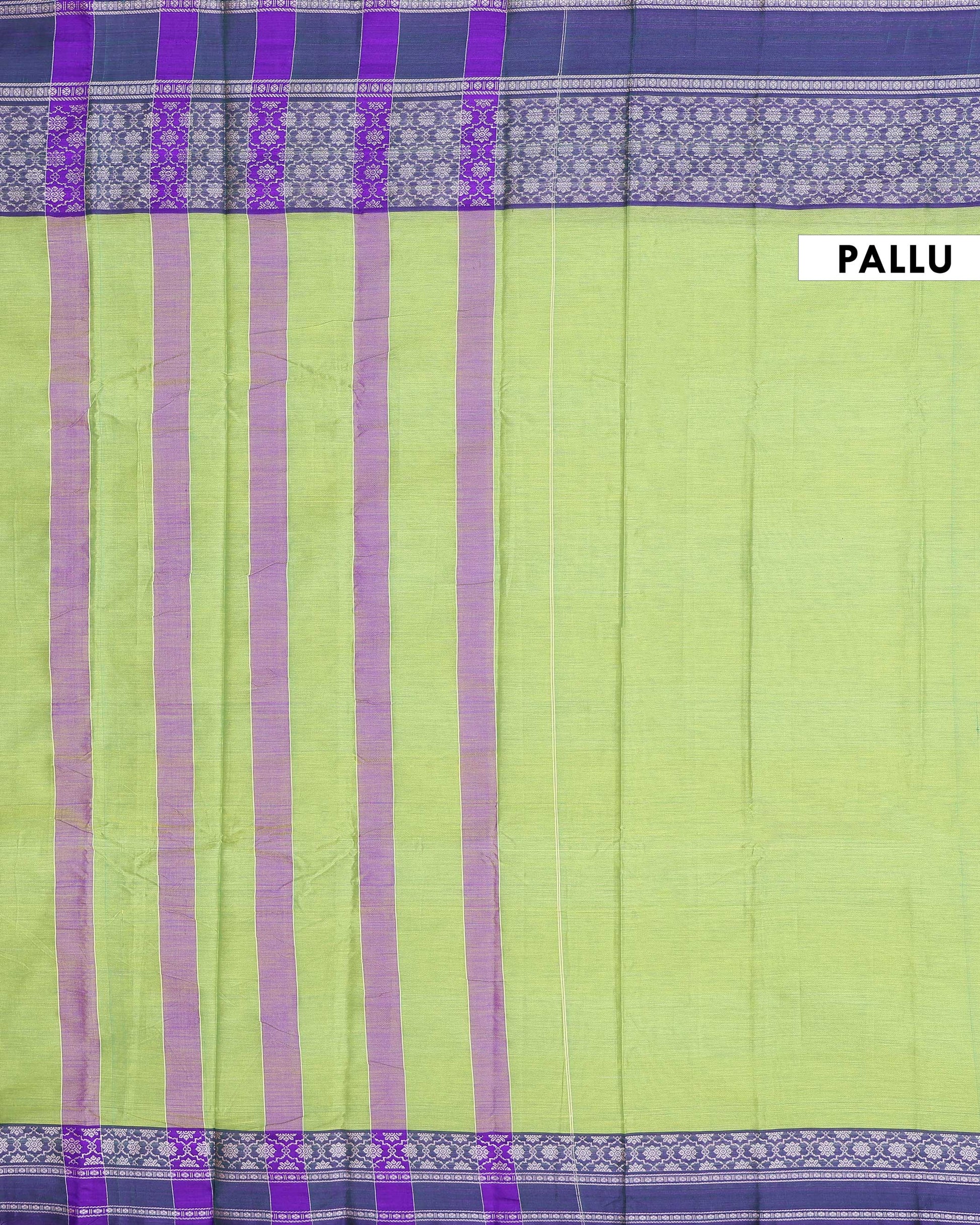 Traditional Narayanpet Handloom Cotton Saree with Intricate Zari Woven Contrast Border and Ethnic Motifs - Green