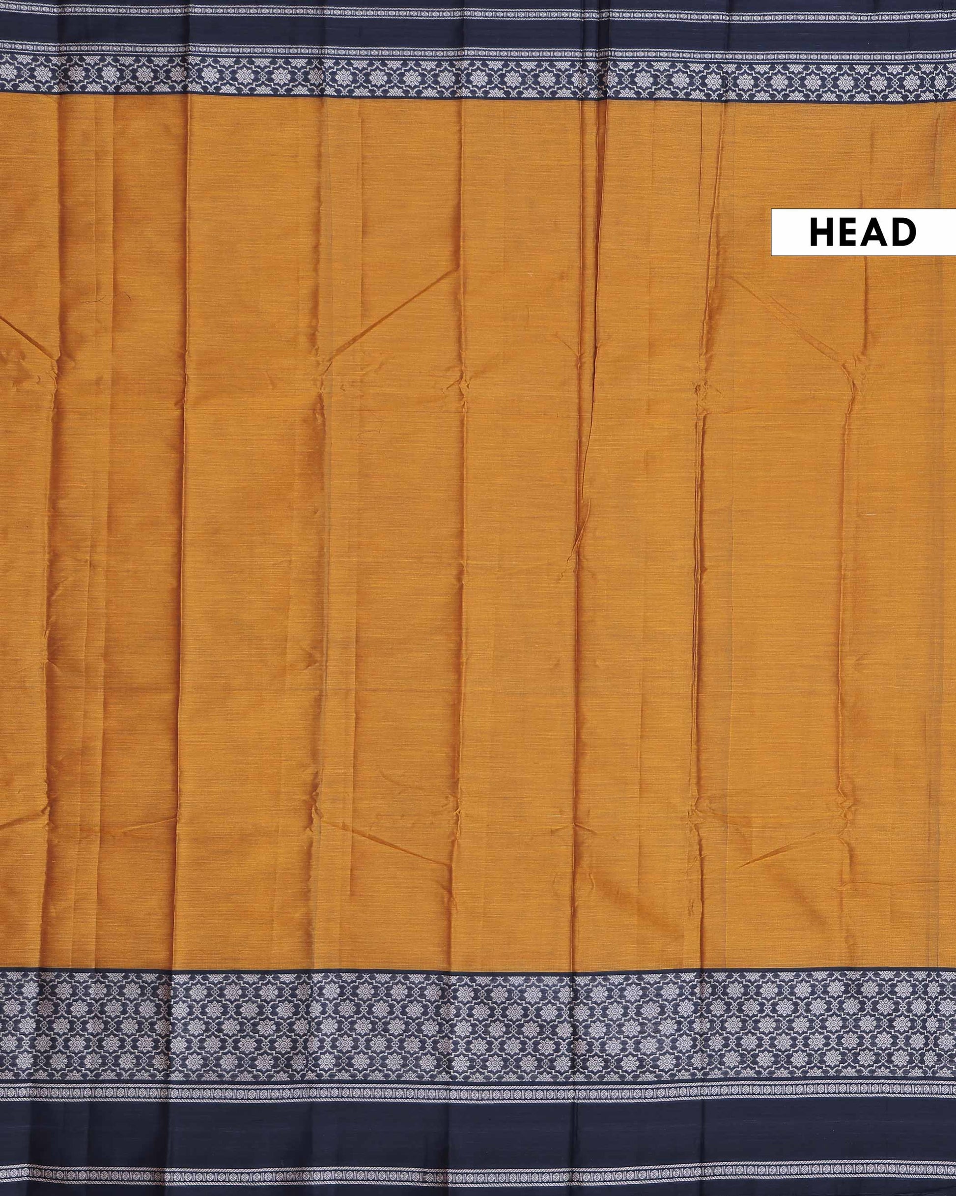Traditional Narayanpet Handloom Cotton Saree with Intricate Zari Woven Contrast Border and Ethnic Motifs - Mustard