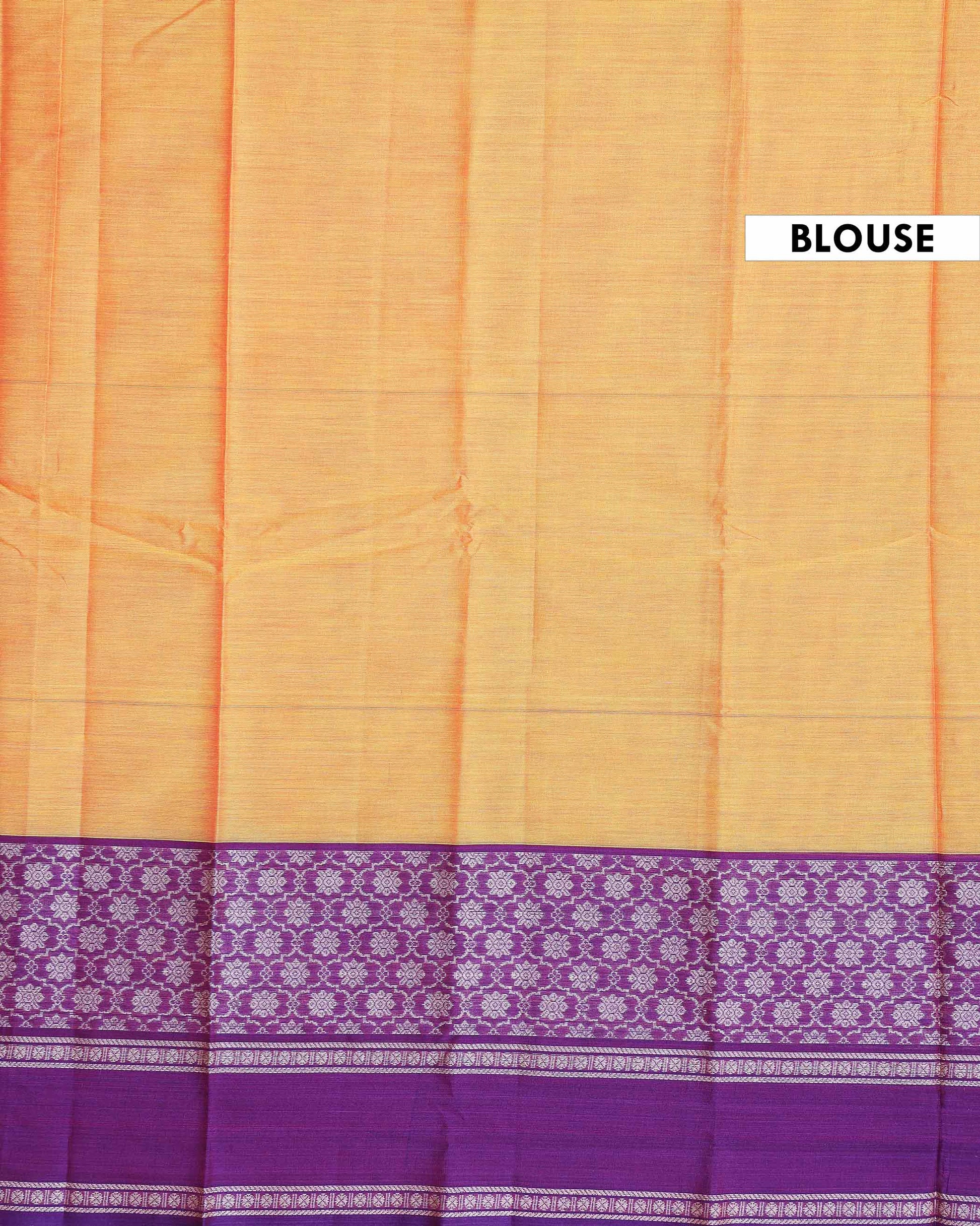 Traditional Narayanpet Handloom Cotton Saree with Intricate Zari Woven Contrast Border and Ethnic Motifs - Yellow