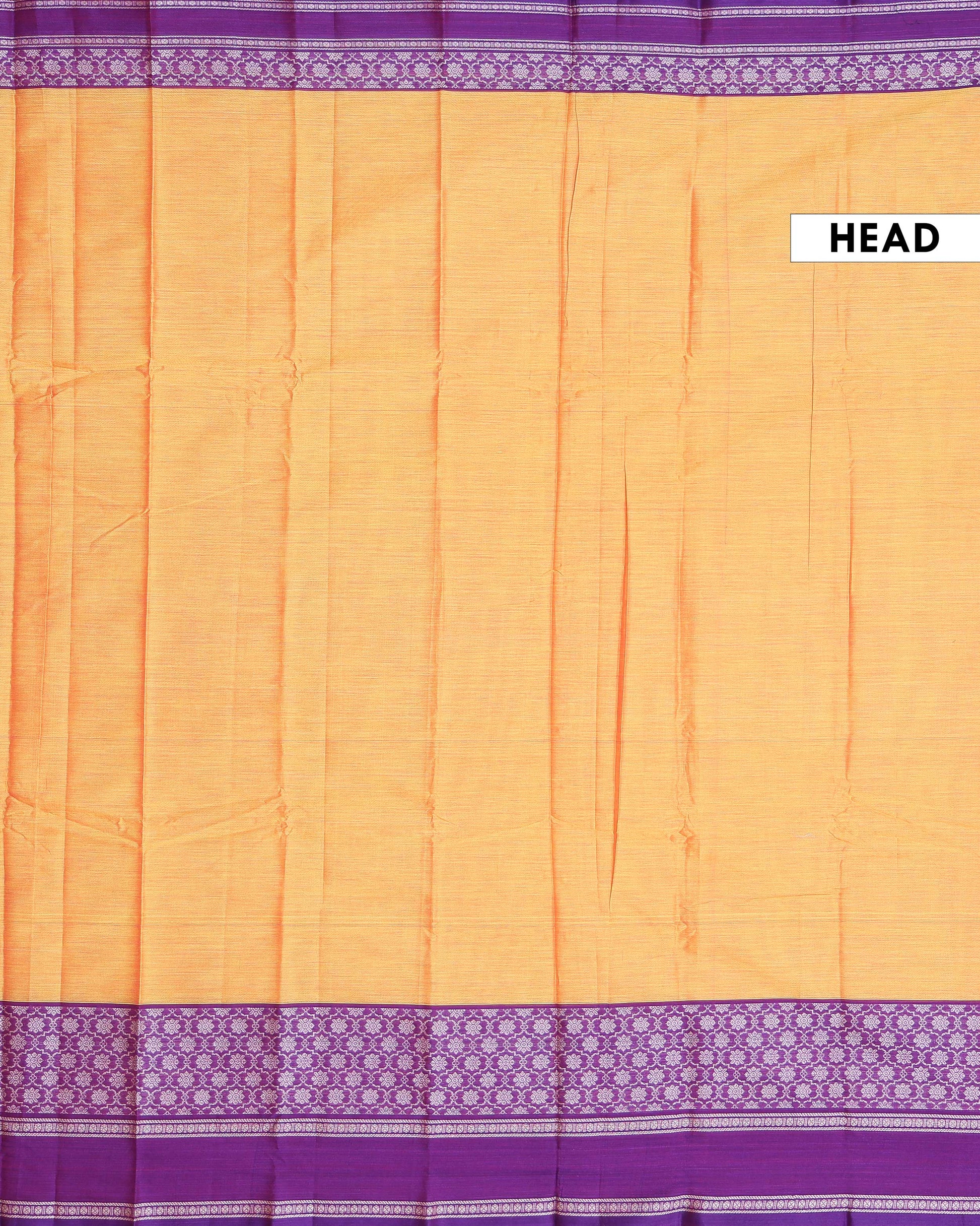 Traditional Narayanpet Handloom Cotton Saree with Intricate Zari Woven Contrast Border and Ethnic Motifs - Yellow