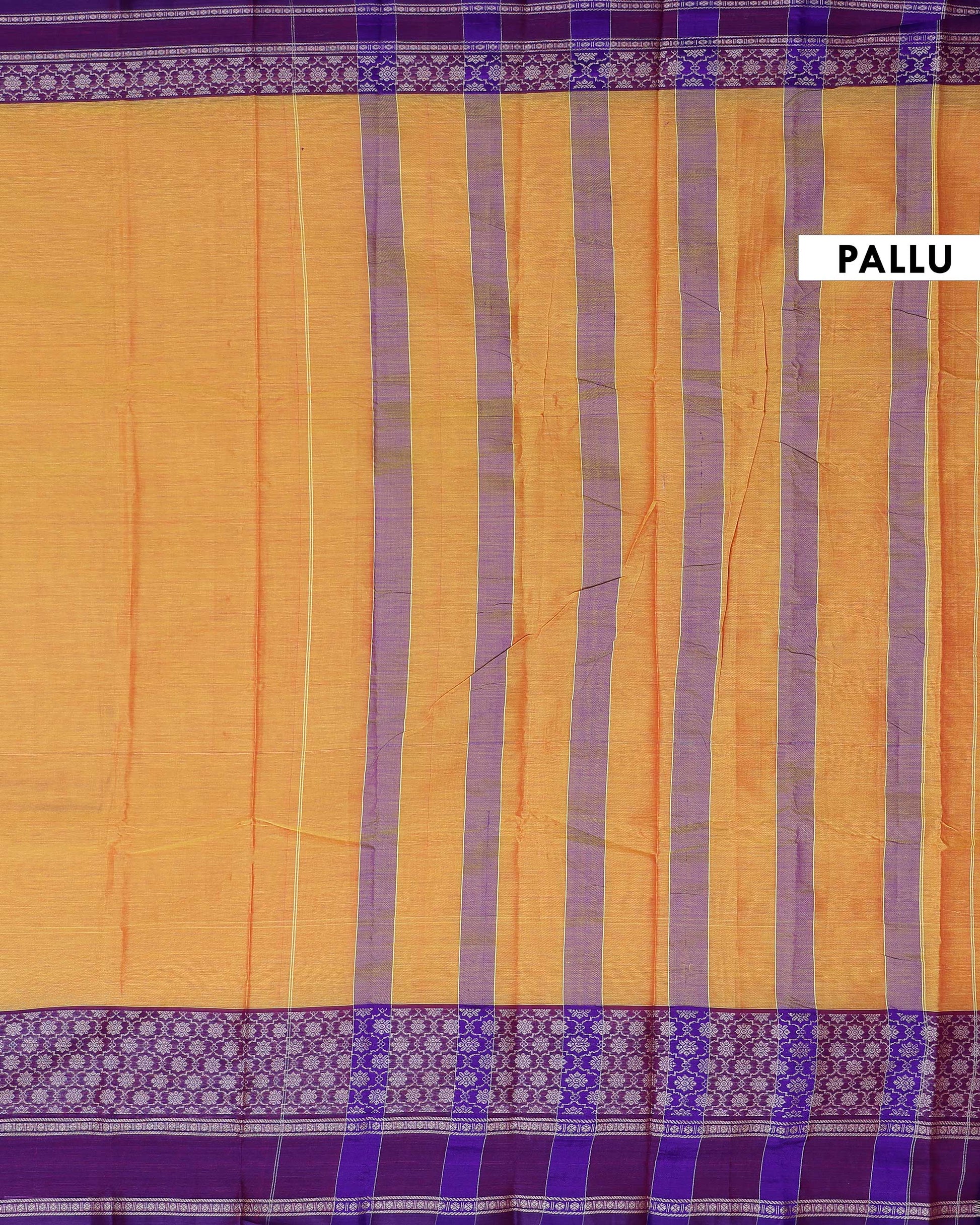 Traditional Narayanpet Handloom Cotton Saree with Intricate Zari Woven Contrast Border and Ethnic Motifs - Yellow