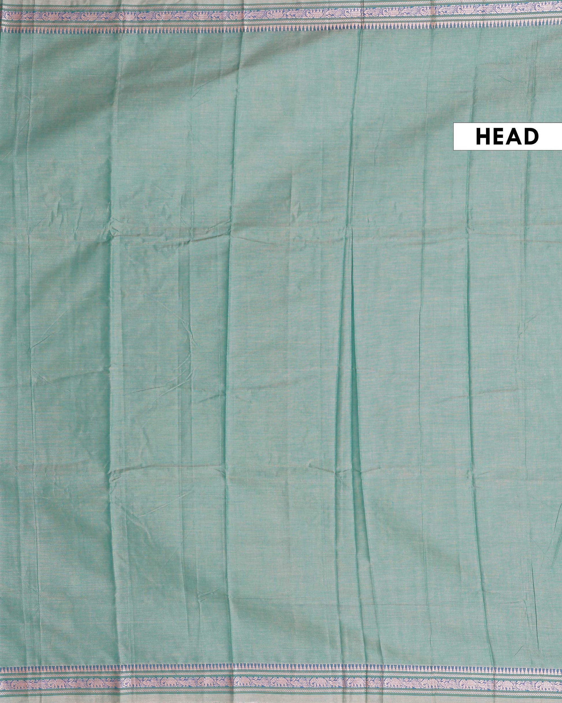 Traditional Narayanpet Handloom Cotton Saree with Traditional Temple Border Elephant Motif Zari Design & Soft Textured Weave - Green