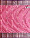 Traditional Niranjana Silk Saree Adorned with Woven Zari Motifs and a Contrasting Border - Pink