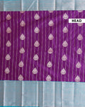 Traditional Niranjana Silk Saree Vertical Zari Motif Lines and Grand Brocade Border - Purple
