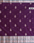 Traditional Niranjana Silk Saree with Intricate Zari Weave and Peacock Motif Border - Purple