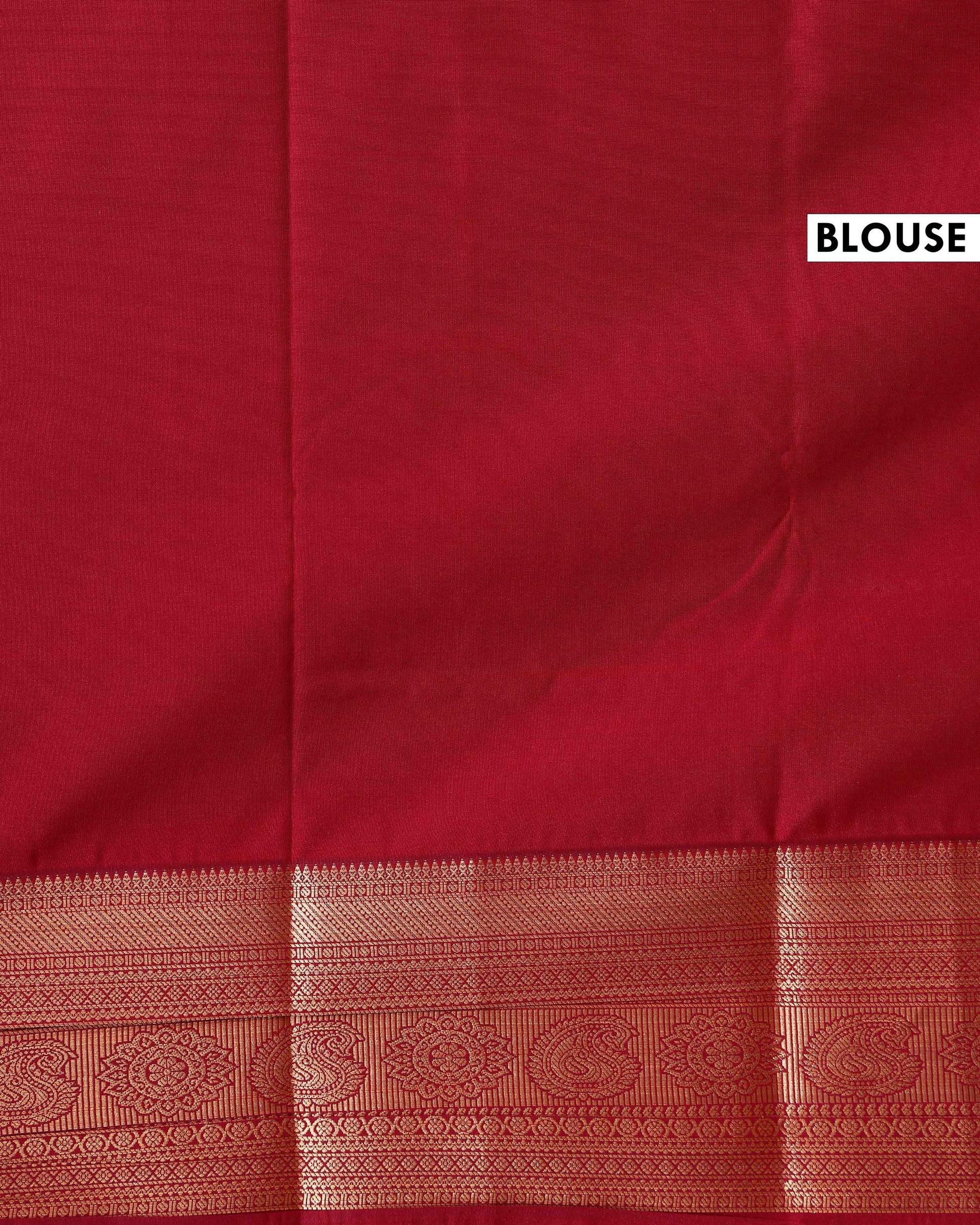 Traditional Niranjana Silk Saree with Woven Buttas and Temple Border - Green