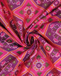 Traditional Patola Semi-Silk Saree with Geometric Ikkat Weave - Purple