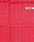 Traditional Pochampally Handloom Cotton Saree with Ikkat Zig-Zag Weave and Temple Border - Multi