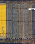 Traditional Pochampally Handloom Saree with Temple Border - Yellow