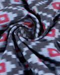 Traditional Pochampally Handwoven Ikat Saree with Geometric Motifs - Multi