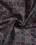 Traditional Semi Chanderi Saree with Intricate Floral Buti Design and Ornamental Ethnic Border - Multi-Close Up