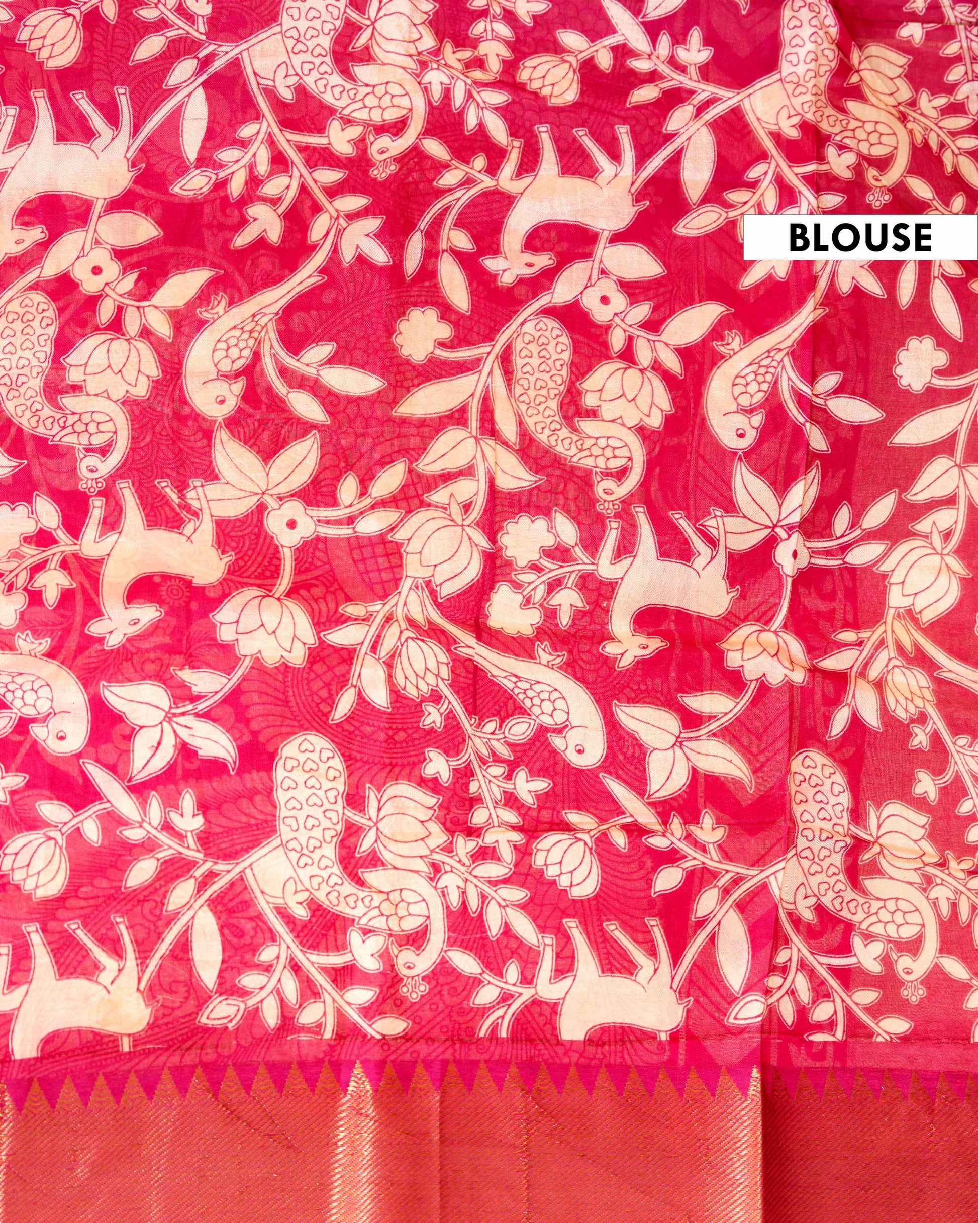 Traditional Semi Chanderi Saree with Intricate Floral and Avian Motifs - Green