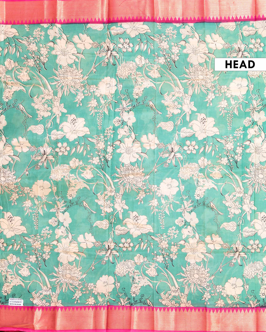 Traditional Semi Chanderi Saree with Intricate Floral and Avian Motifs - Green