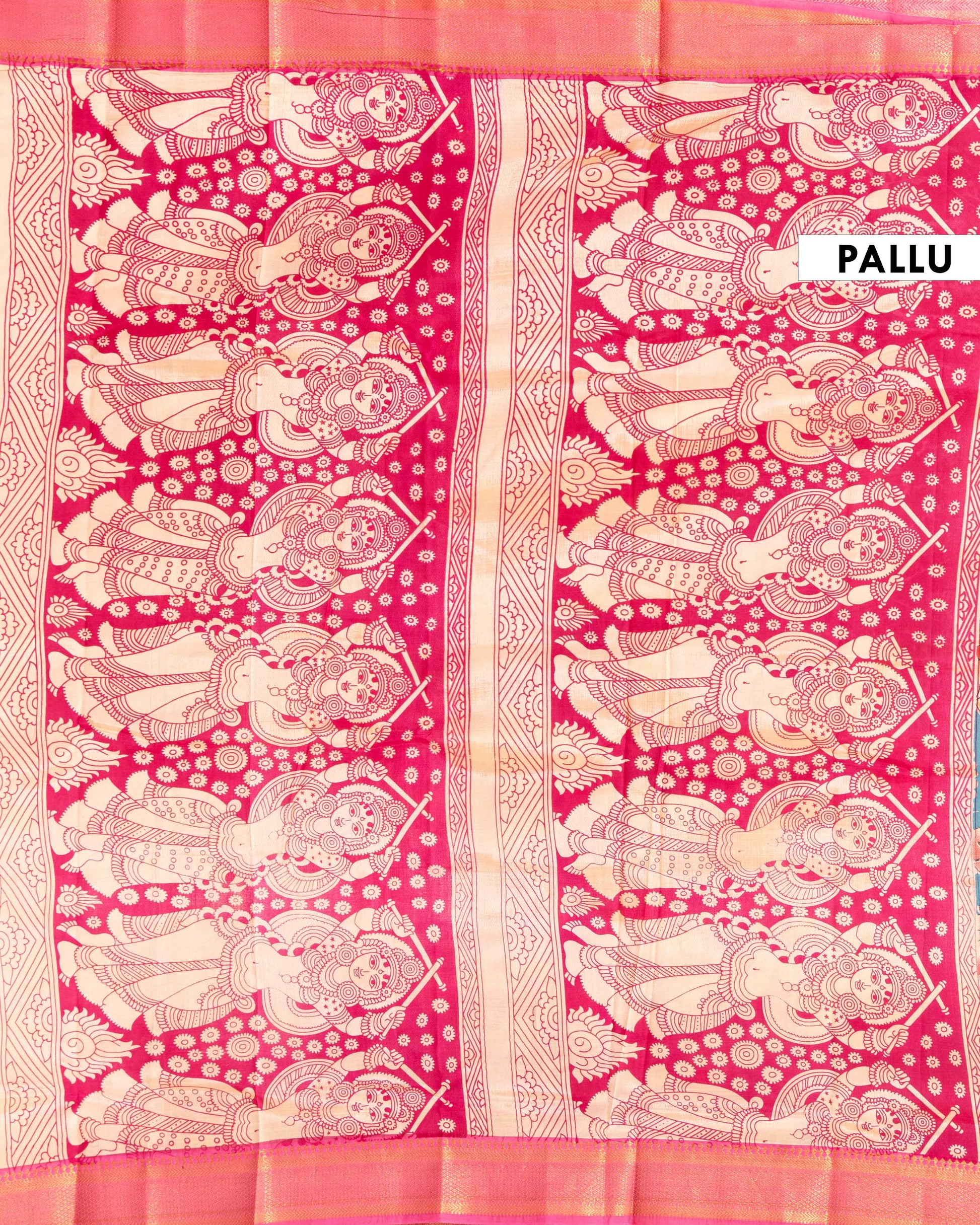 Traditional_Semi_Chanderi_Saree_with_Kalamkari_inspired_Floral_and_Peacock_Design_