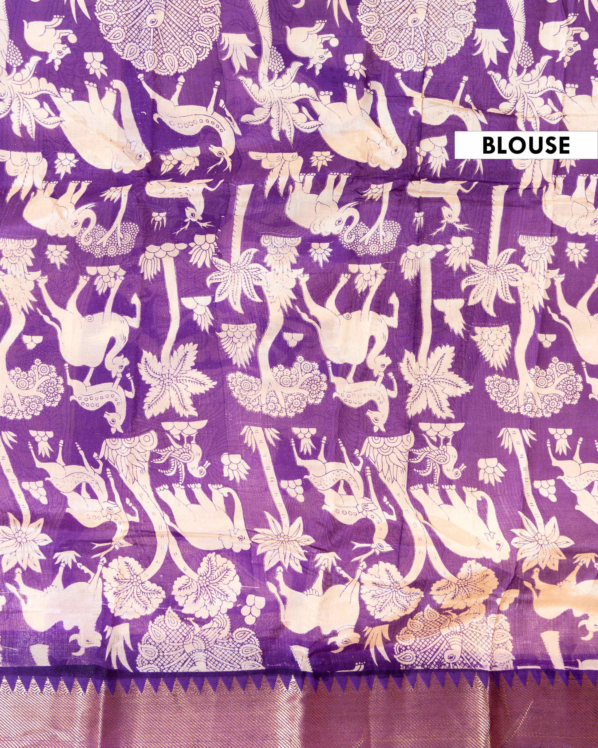 Traditional_Semi_Chanderi_Saree_with_Kalamkari_inspired_floral_print_and_a_contrasting_border_-_Yellow-Head