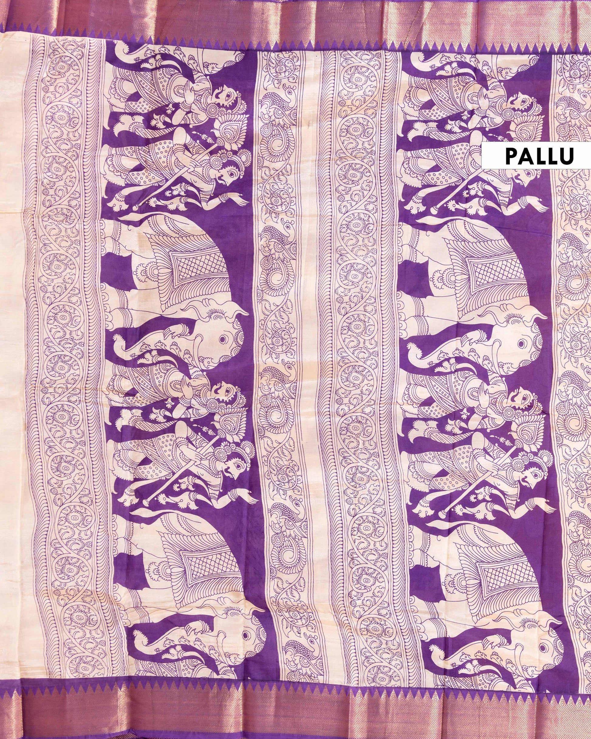 Traditional_Semi_Chanderi_Saree_with_Kalamkari_inspired_floral_print_and_a_contrasting_border_-_Yellow-Head