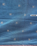 Traditional Semi Silk Cotton Saree Golden Zari Border and All-Over Thread Motifs - Blue