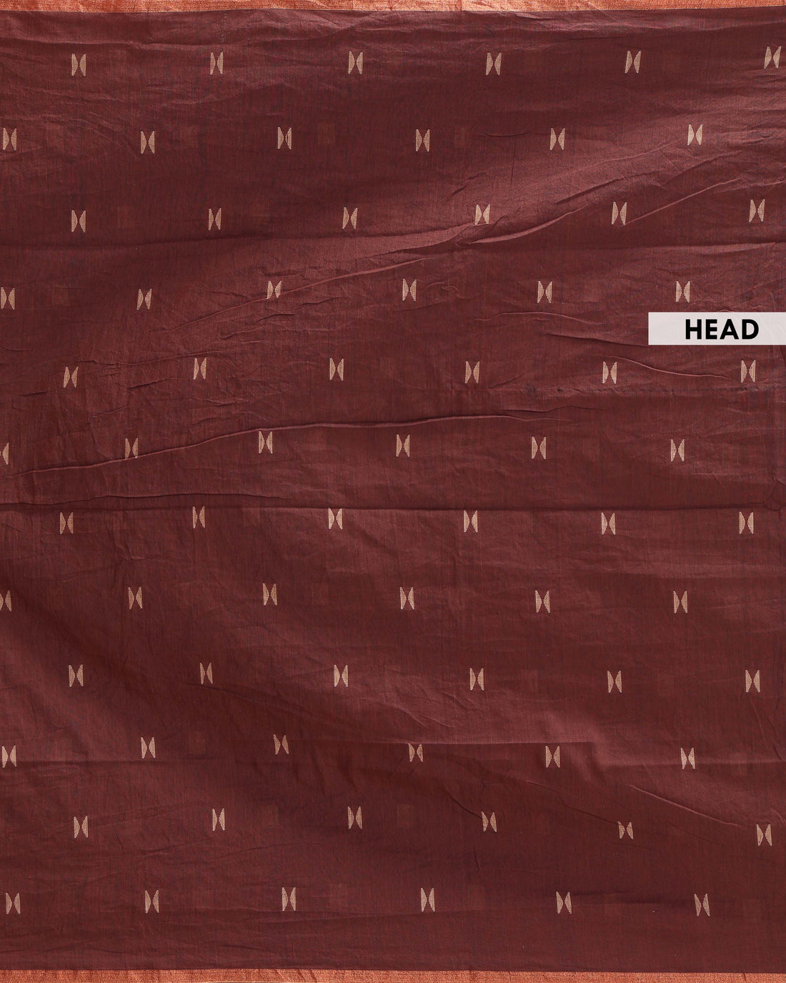 Traditional Semi Silk Cotton Saree Golden Zari Border and All-Over Thread Motifs - Dark Brown