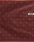Traditional Semi Silk Cotton Saree Golden Zari Border and All-Over Thread Motifs - Dark Brown