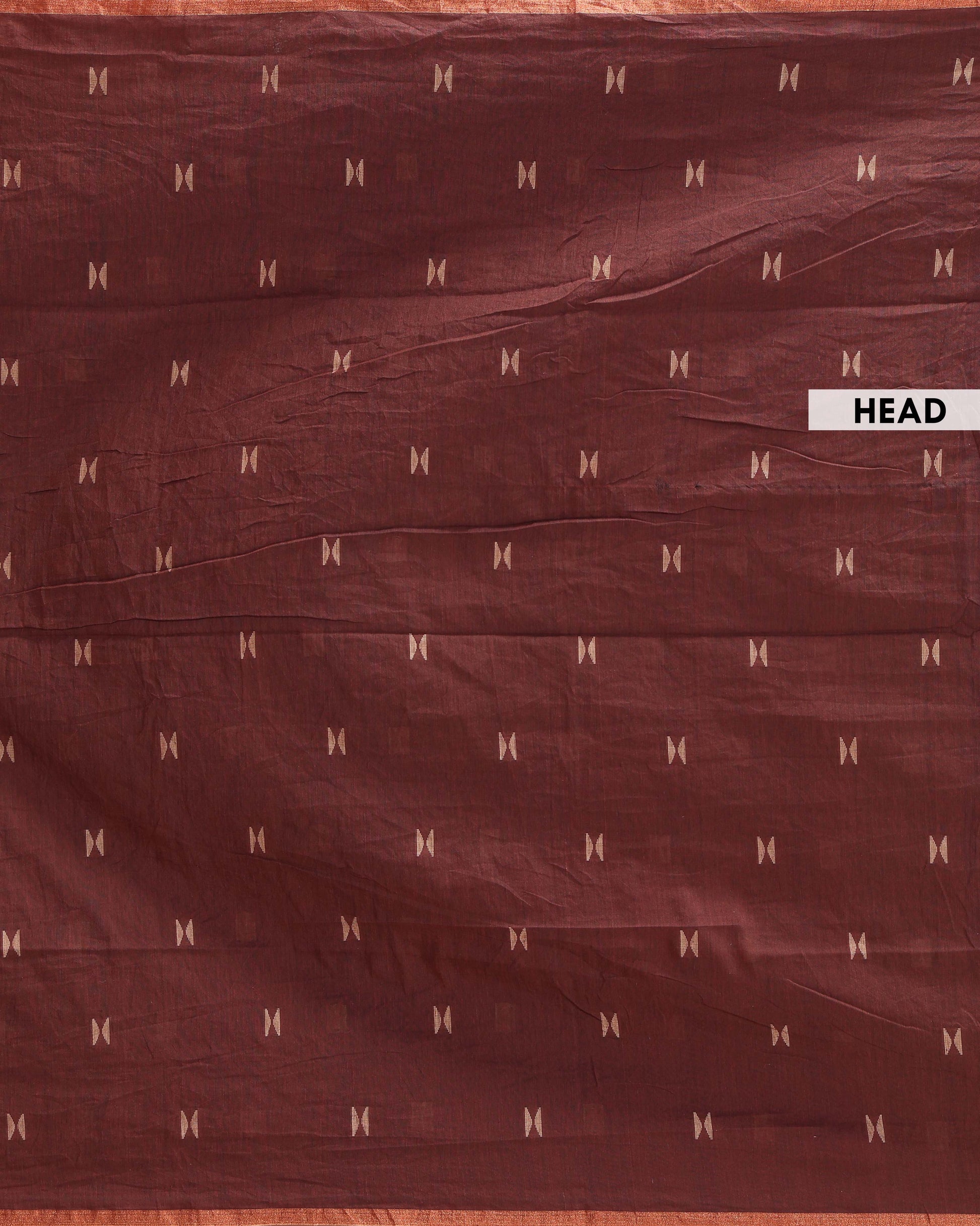 Traditional Semi Silk Cotton Saree Golden Zari Border and All-Over Thread Motifs - Dark Brown