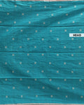 Traditional Semi Silk Cotton Saree Golden Zari Border and All-Over Thread Motifs - Teal