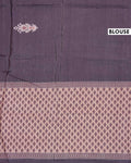 Traditional Semi Tussar Saree with All Over Woven Buti Motifs and Intricate Ethnic Border - Brown-Blouse