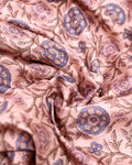 Traditional Semi Tussar Saree with Floral Inspired Motifs and Subtle Woven Border - Close Up