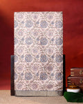Traditional Semi Tussar Saree with Floral Inspired Motifs and Subtle Woven Border - Cream