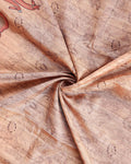 Traditional Semi Tussar Saree with Jaal Inspired Motifs and Zari Woven Border - Beige-Close Up