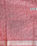 Traditional Semi Tussar Saree with Jaal Inspired Motifs and Zari Woven Border - Peach-Blouse