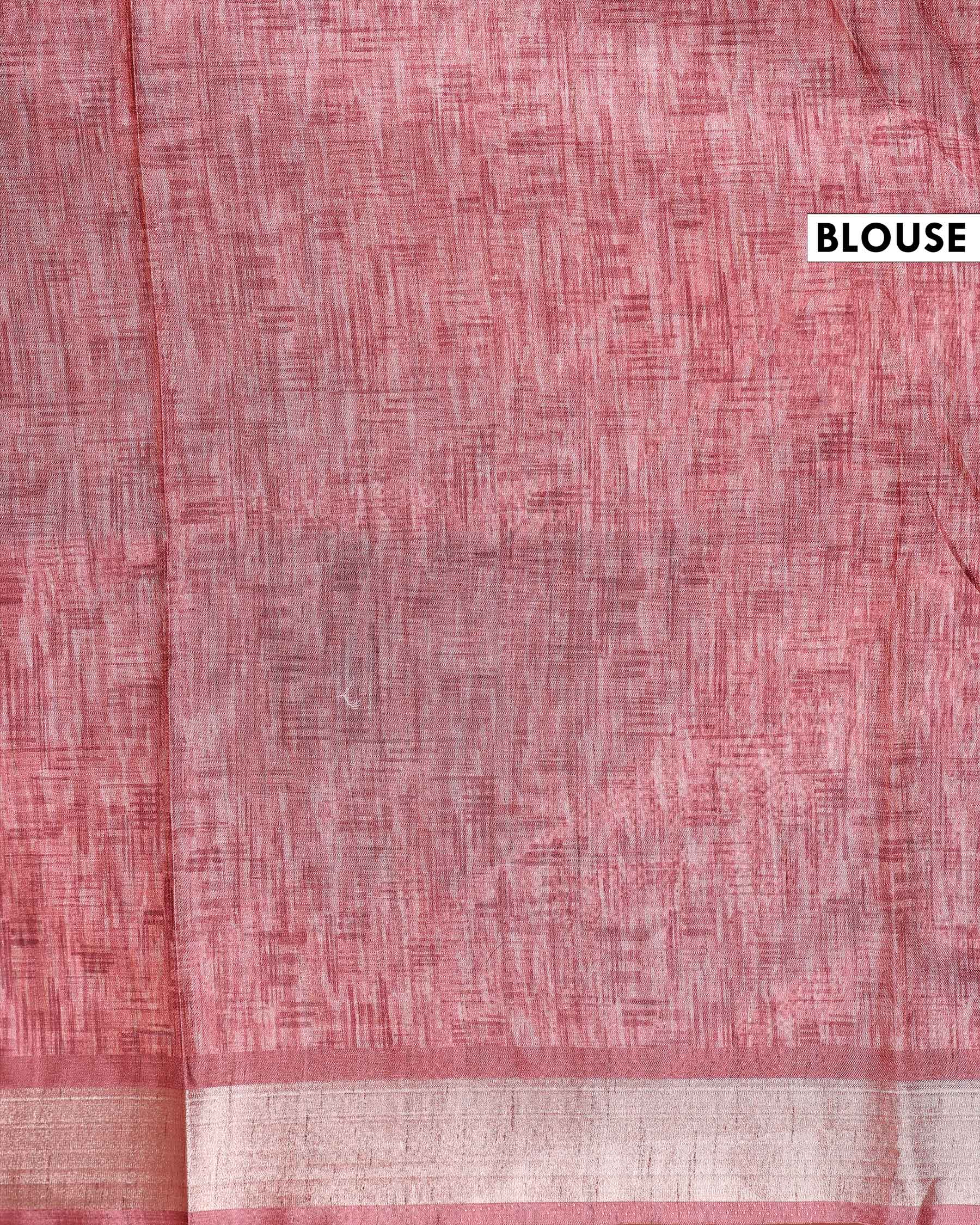 Traditional Semi Tussar Saree with Jaal Inspired Motifs and Zari Woven Border - Peach-Blouse
