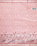 Traditional Semi Tussar Saree with Jaal Inspired Motifs and Zari Woven Border - Peach-Head