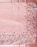 Traditional Semi Tussar Saree with Jaal Inspired Motifs and Zari Woven Border - Peach-Pallu