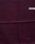Traditional Semi Tussar Saree with Kalamkari Inspired  Motifs and Ikkat Style Woven Border - Maroon-Blouse
