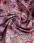 Traditional Semi Tussar Saree with Kalamkari Inspired  Motifs and Ikkat Style Woven Border - Maroon-Close Up